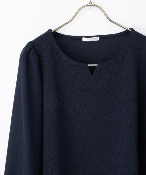Honeys(ハニーズ)の「ラインストーン付トップス(Tシャツ/カットソー・レディース・グレイッシュブルー/アイボリー/グレイッシュベージュ/ピンク系その他/ネイビー・3L/L/LL/M/S)」の22枚目の写真
