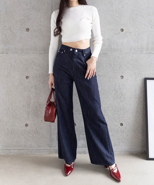 CLEAR BASIC（クリアベーシック）の「【低身長用サイズ有】ストレートスラブデニムパンツ［大人 カジュアル 着回し万能］≪SS新作≫（その他パンツ・レディース・インディゴブルー・L/S/M/PS）」の8枚目の写真