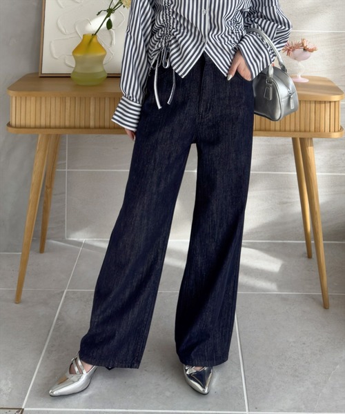 CLEAR BASIC（クリアベーシック）の「【低身長用サイズ有】ストレートスラブデニムパンツ［大人 カジュアル 着回し万能］≪SS新作≫（その他パンツ・レディース・インディゴブルー・L/S/M/PS）」の9枚目の写真