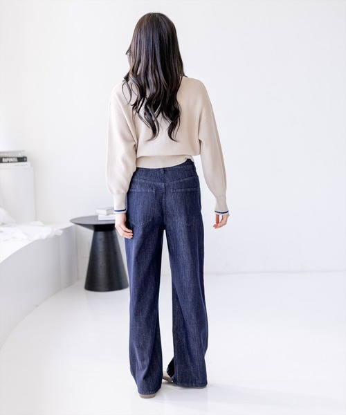CLEAR BASIC（クリアベーシック）の「【低身長用サイズ有】ストレートスラブデニムパンツ［大人 カジュアル 着回し万能］≪SS新作≫（その他パンツ・レディース・インディゴブルー・L/S/M/PS）」の19枚目の写真