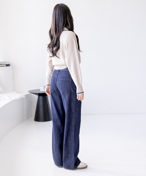 CLEAR BASIC（クリアベーシック）の「【低身長用サイズ有】ストレートスラブデニムパンツ［大人 カジュアル 着回し万能］≪SS新作≫（その他パンツ・レディース・インディゴブルー・L/S/M/PS）」の20枚目の写真