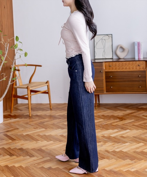 CLEAR BASIC（クリアベーシック）の「【低身長用サイズ有】ストレートスラブデニムパンツ［大人 カジュアル 着回し万能］≪SS新作≫（その他パンツ・レディース・インディゴブルー・L/S/M/PS）」の22枚目の写真