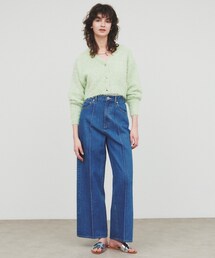 【マシンウォッシュ】コットンデニムフレアパンツ