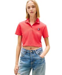 tommy jeans | クロップドバッジショートスリーブポロシャツ(ポロシャツ)