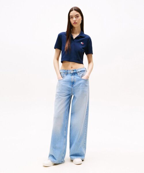 tommy jeans(トミー ジーンズ)の「クロップドバッジショートスリーブポロシャツ(ポロシャツ・レディース・ネイビー/レッド/ホワイト・SMALL/MEDIUM/X-SMALL)」の13枚目の写真