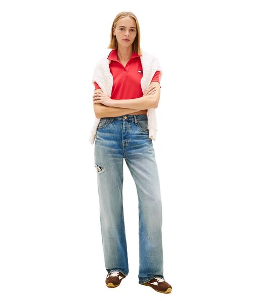 tommy jeans(トミー ジーンズ)の「クロップドバッジショートスリーブポロシャツ(ポロシャツ・レディース・ネイビー/レッド/ホワイト・SMALL/MEDIUM/X-SMALL)」の16枚目の写真