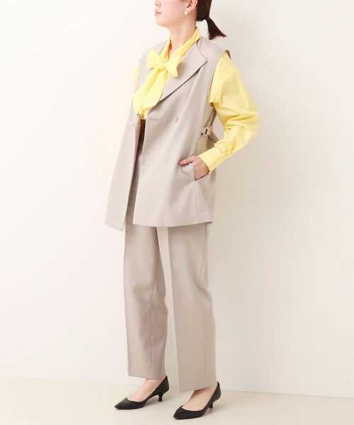 MICO COULIER（ミコクリエ）の「《セットアップ対応》ライトモククロス ジレ（テーラードジャケット・レディース・ネイビー/グレイッシュベージュ・38）」の9枚目の写真