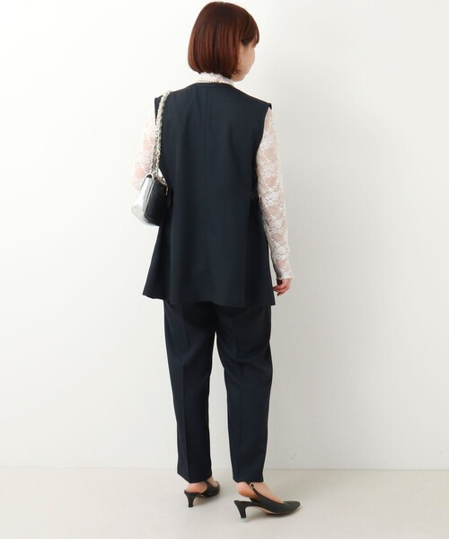 MICO COULIER（ミコクリエ）の「《セットアップ対応》ライトモククロス ジレ（テーラードジャケット・レディース・ネイビー/グレイッシュベージュ・38）」の15枚目の写真