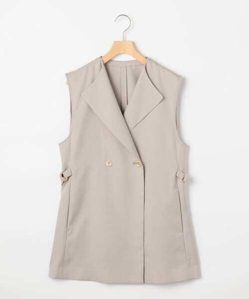 MICO COULIER（ミコクリエ）の「《セットアップ対応》ライトモククロス ジレ（テーラードジャケット・レディース・ネイビー/グレイッシュベージュ・38）」の3枚目の写真