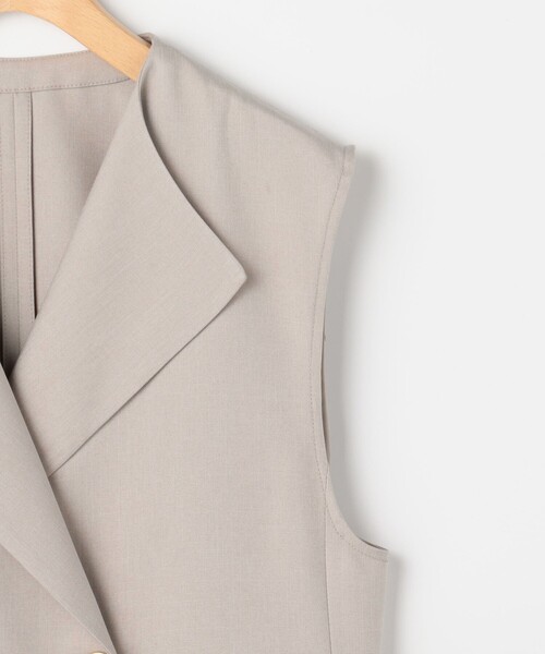 MICO COULIER（ミコクリエ）の「《セットアップ対応》ライトモククロス ジレ（テーラードジャケット・レディース・ネイビー/グレイッシュベージュ・38）」の7枚目の写真