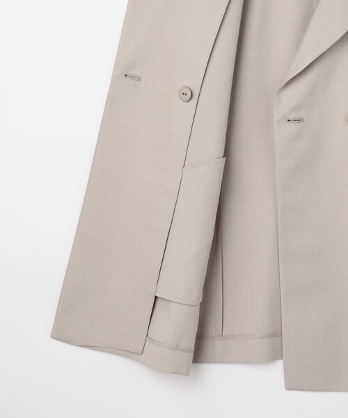 MICO COULIER（ミコクリエ）の「《セットアップ対応》ライトモククロス ジレ（テーラードジャケット・レディース・ネイビー/グレイッシュベージュ・38）」の19枚目の写真