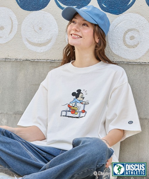 90s ディスカスアスレチック　ディズニー　古着　Tシャツ　プリント　アメコミ Disney tシャツ 「DISCUS ATHLETIC×Disney」コラボ ミッキー