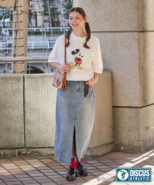 Disney（ディズニー）の「【DISCUS ATHLETIC×Disney】コラボ ミッキーマウスレトログラフィックプリント半袖Tシャツ ディスカス アスレチック×ディズニー（Tシャツ/カットソー・レディース・ブラック系1/ホワイト/スミクロ/ブラック系2/ホワイト系/ホワイト系1/ホワイト系2/ブラック系・M/L）」の15枚目の写真