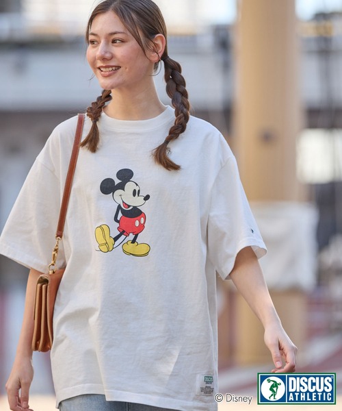 90s ディスカスアスレチック　ディズニー　古着　Tシャツ　プリント　アメコミ Disney tシャツ 「DISCUS ATHLETIC×Disney」コラボ ミッキー