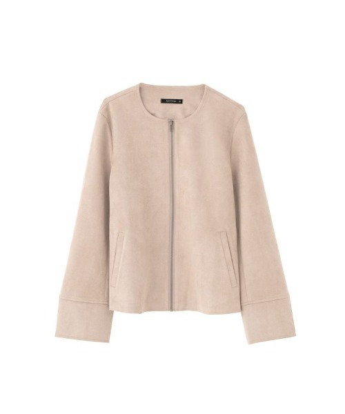 aquagarage（アクアガレージ）の「スエードタッチノーカラージャケット（その他アウター・レディース・ベージュ/アイボリー/ライトピンク/ライトブルー・M/L）」の6枚目の写真