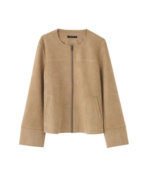 aquagarage（アクアガレージ）の「スエードタッチノーカラージャケット（その他アウター・レディース・ベージュ/アイボリー/ライトピンク/ライトブルー・M/L）」の7枚目の写真