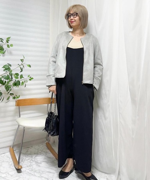 aquagarage（アクアガレージ）の「スエードタッチノーカラージャケット（その他アウター・レディース・ベージュ/アイボリー/ライトピンク/ライトブルー・M/L）」の14枚目の写真