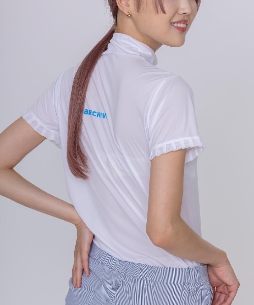 archivio(アルチビオ)の「<LADIES>シアー×フリルツインセット(Tシャツ/カットソー・レディース・ピンク/ホワイト/ネイビー・S/M/L)」の6枚目の写真