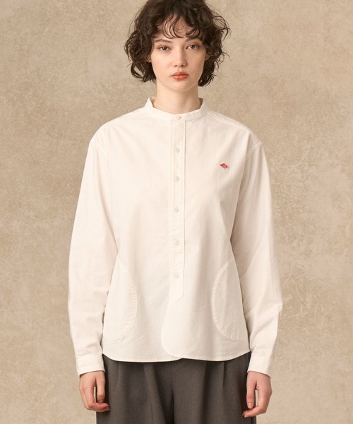 WOMEN'S OXFORD BAND COLLAR SHIRT PLAIN（シャツ/ブラウス）｜DANTON