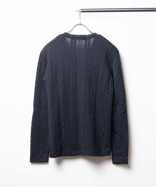 INNOCENT（イノセント）の「『Growth by Grail』Vネックニットライクカットソー（Tシャツ/カットソー・メンズ・ホワイト/ブラック・LARGE）」の3枚目の写真