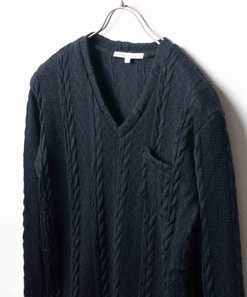 INNOCENT（イノセント）の「『Growth by Grail』Vネックニットライクカットソー（Tシャツ/カットソー・メンズ・ホワイト/ブラック・LARGE）」の6枚目の写真