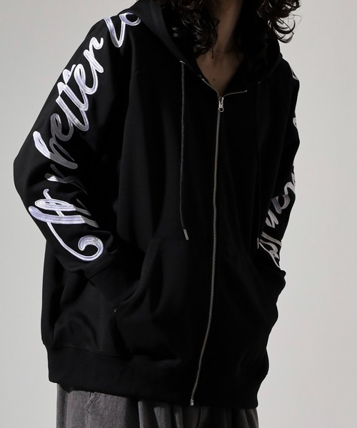 Logo embroidery zip-up hoodie / ロゴ刺繍 ジップアップ