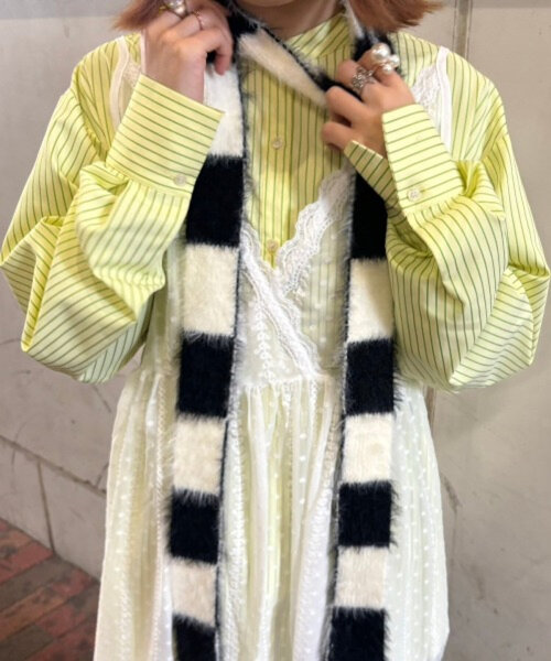 HELLO.SANFRANCISCO(ハローサンフランシスコ)の「【HELLO.SANFRANCISCO】【momo企画】ストライプ2wayボウタイブラウス(シャツ/ブラウス・レディース・ピンク/パープル/イエロー・ONE SIZE)」の19枚目の写真