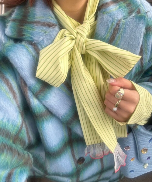 HELLO.SANFRANCISCO(ハローサンフランシスコ)の「【HELLO.SANFRANCISCO】【momo企画】ストライプ2wayボウタイブラウス(シャツ/ブラウス・レディース・ピンク/パープル/イエロー・ONE SIZE)」の21枚目の写真