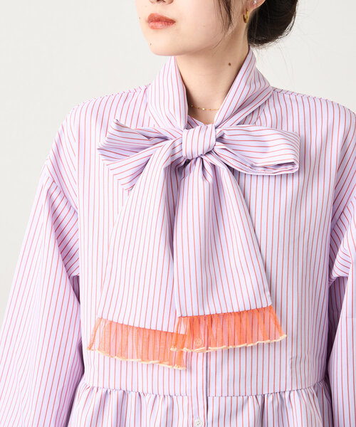 HELLO.SANFRANCISCO】【momo企画】ストライプ2wayボウタイブラウス