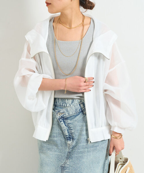 un dix cors（アンディコール）の「フード付きボリュームマンパ（マウンテンパーカー・レディース・アイボリー/ブラック・FREE）」の2枚目の写真