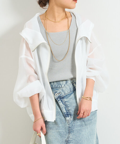 un dix cors（アンディコール）の「フード付きボリュームマンパ（マウンテンパーカー・レディース・アイボリー/ブラック・FREE）」の3枚目の写真