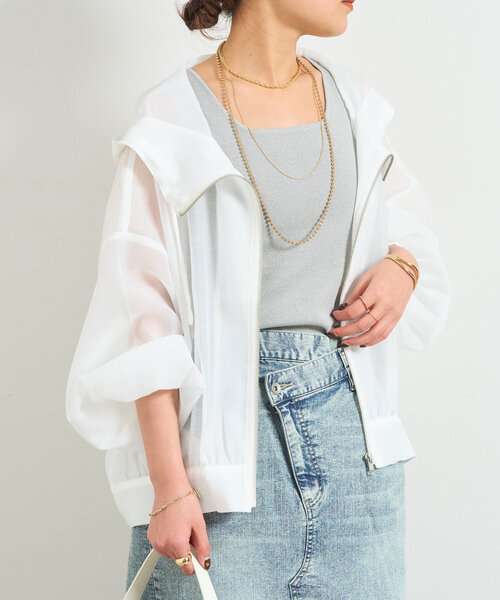 un dix cors（アンディコール）の「フード付きボリュームマンパ（マウンテンパーカー・レディース・アイボリー/ブラック・FREE）」の4枚目の写真