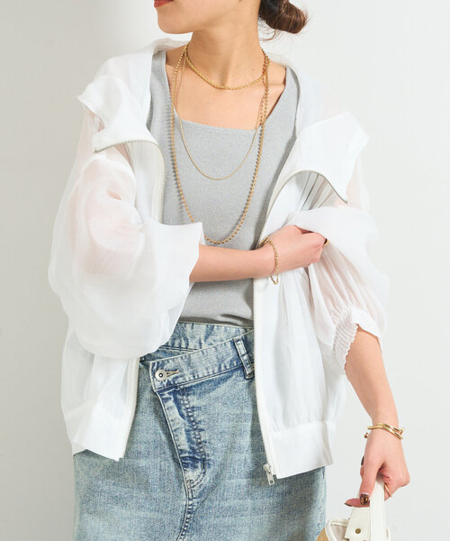 un dix cors（アンディコール）の「フード付きボリュームマンパ（マウンテンパーカー・レディース・アイボリー/ブラック・FREE）」の7枚目の写真