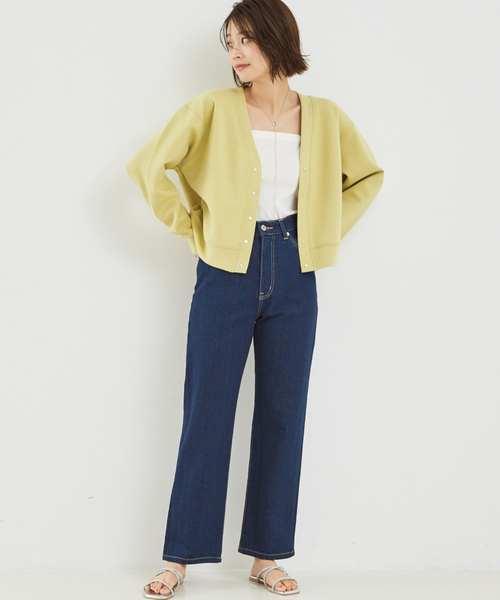 abahouse mavie(アバハウスマヴィ)の「【セットアップ対応】シルキーダンボールスウェットカーディガン/トレーナー/春服(カーディガン/ボレロ・レディース・スミクロ/グレー系その他/イエロー/オフホワイト・フリー)」の20枚目の写真