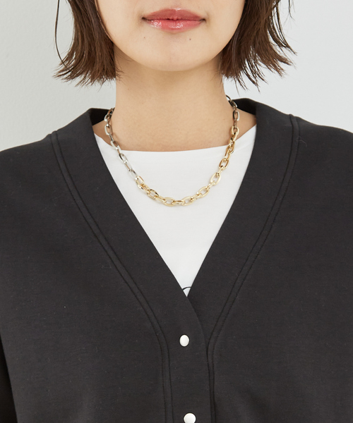 abahouse mavie(アバハウスマヴィ)の「【セットアップ対応】シルキーダンボールスウェットカーディガン/トレーナー/春服(カーディガン/ボレロ・レディース・スミクロ/グレー系その他/イエロー/オフホワイト・フリー)」の17枚目の写真