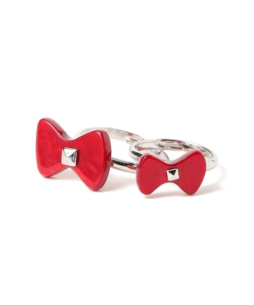 BEAMS BOY(ビームスボーイ)の「ATOLASOLAS / 2set ring(リング・レディース・ブラック/ホワイト/レッド・ONE SIZE)」の3枚目の写真