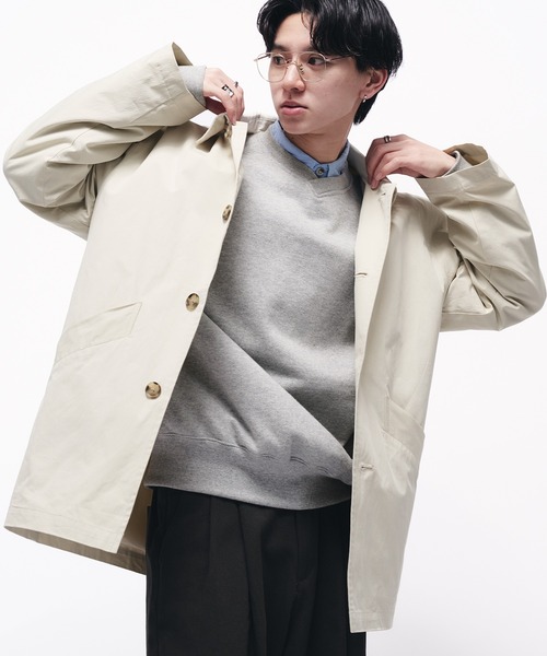 Adoon plain(アドーンプレーン)の「TWILL DART HALF COAT / ツイルダーツハーフコート/ブルゾン(ダウンジャケット/コート・メンズ・ライトカーキ/アイボリー・MEDIUM/LARGE)」の6枚目の写真