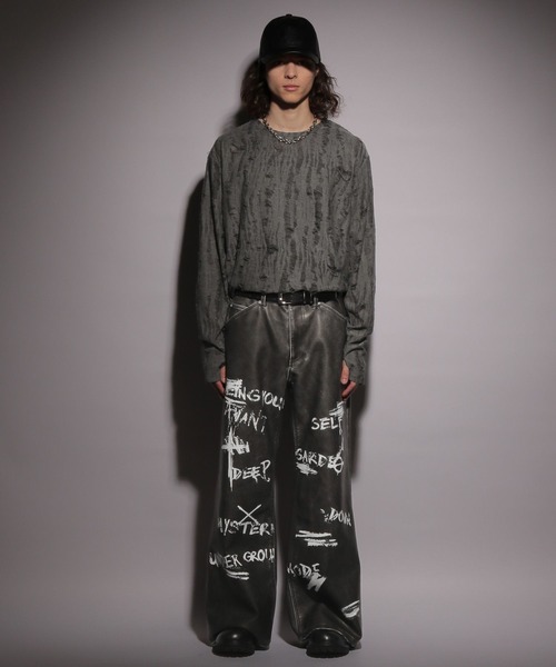 HARE（ハレ）の「【UNDERGROUND MODE】ダメージカットソー(HARE)（Tシャツ/カットソー・メンズ・ブラック/グレー・FREE）」の8枚目の写真