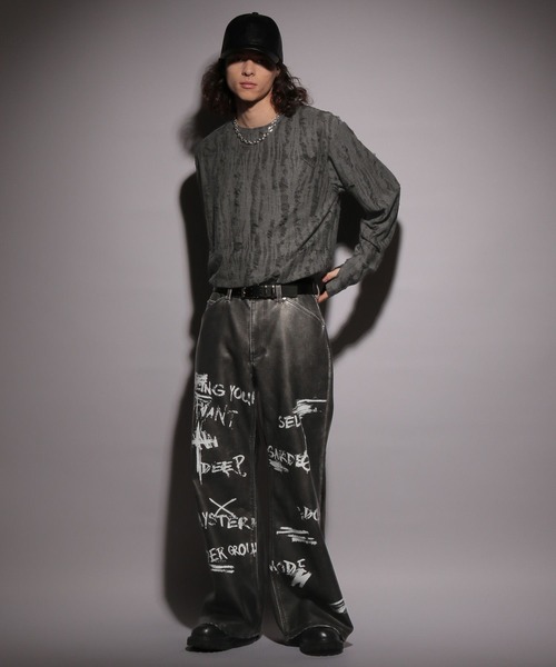 HARE（ハレ）の「【UNDERGROUND MODE】ダメージカットソー(HARE)（Tシャツ/カットソー・メンズ・ブラック/グレー・FREE）」の10枚目の写真