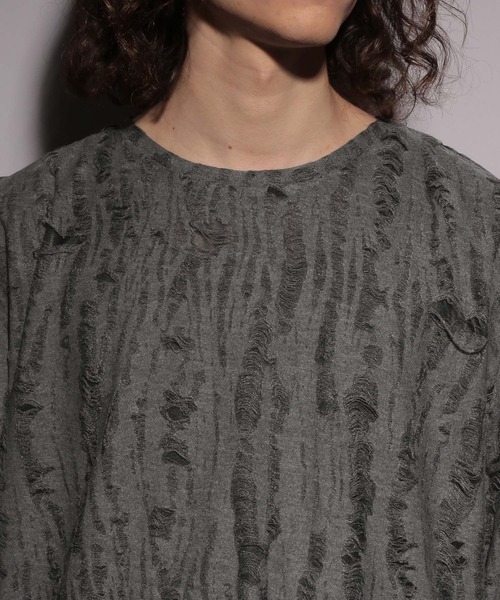 HARE（ハレ）の「【UNDERGROUND MODE】ダメージカットソー(HARE)（Tシャツ/カットソー・メンズ・ブラック/グレー・FREE）」の16枚目の写真