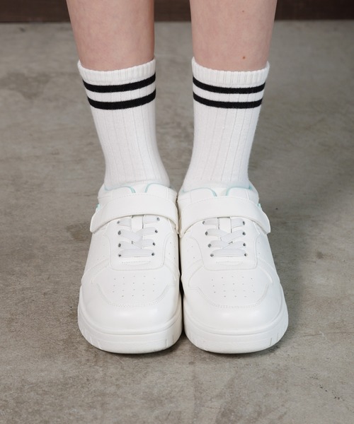 PINKHUNT(ピンクハント)の「PINKHUNT ピンクハント 配色スニーカー 0408(スニーカー・キッズ・ホワイト/ライトブルー・M size/L size/S size)」の5枚目の写真