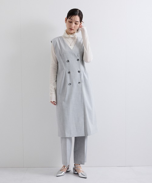 ketty(ケティ)の「梳毛合繊ジレワンピース≪手洗い可能≫(ワンピース・レディース・ブラック/ベージュ/ライトグレー・M)」の1枚目の写真