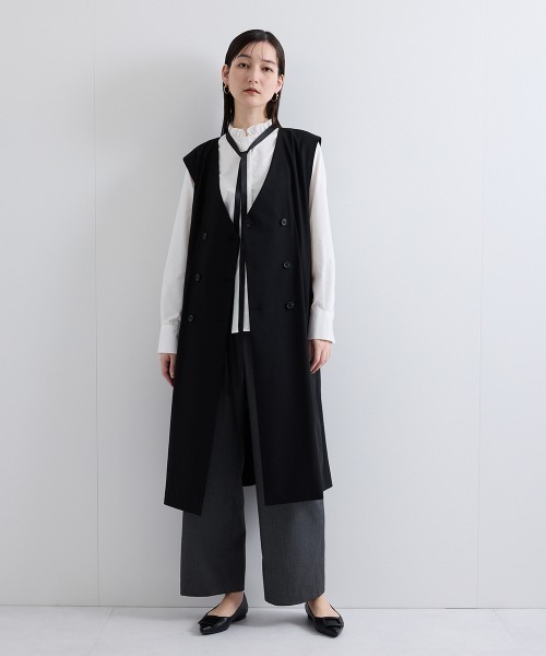 ketty(ケティ)の「梳毛合繊ジレワンピース≪手洗い可能≫(ワンピース・レディース・ブラック/ベージュ/ライトグレー・M)」の2枚目の写真