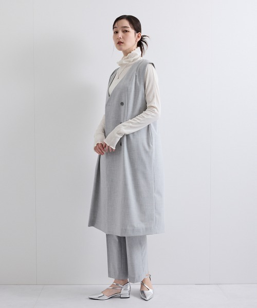 ketty(ケティ)の「梳毛合繊ジレワンピース≪手洗い可能≫(ワンピース・レディース・ブラック/ベージュ/ライトグレー・M)」の8枚目の写真