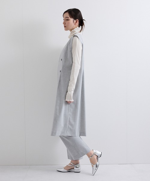 ketty(ケティ)の「梳毛合繊ジレワンピース≪手洗い可能≫(ワンピース・レディース・ブラック/ベージュ/ライトグレー・M)」の9枚目の写真