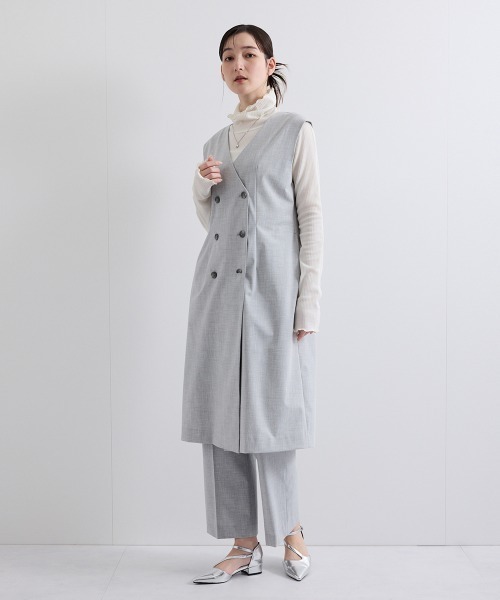 ketty(ケティ)の「梳毛合繊ジレワンピース≪手洗い可能≫(ワンピース・レディース・ブラック/ベージュ/ライトグレー・M)」の12枚目の写真