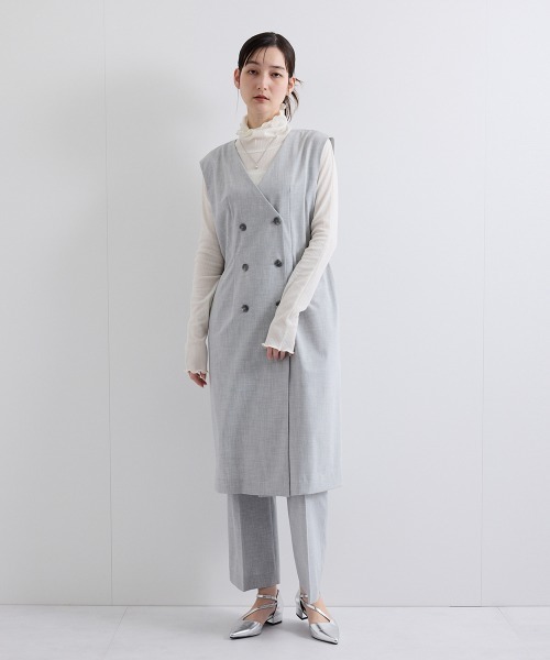 ketty(ケティ)の「梳毛合繊ジレワンピース≪手洗い可能≫(ワンピース・レディース・ブラック/ベージュ/ライトグレー・M)」の13枚目の写真