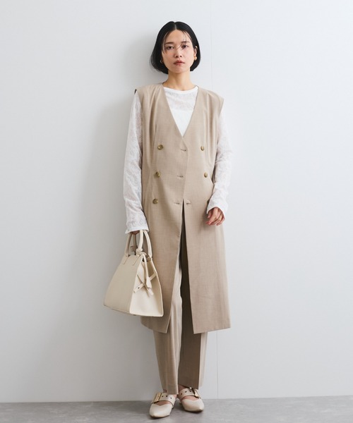 ketty(ケティ)の「梳毛合繊ジレワンピース≪手洗い可能≫(ワンピース・レディース・ブラック/ベージュ/ライトグレー・M)」の14枚目の写真