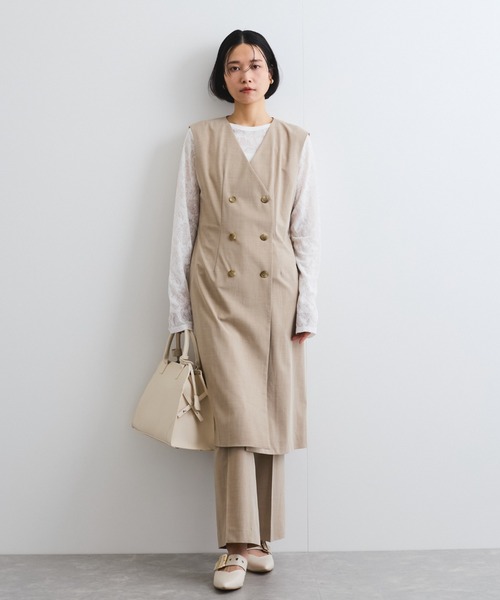 ketty(ケティ)の「梳毛合繊ジレワンピース≪手洗い可能≫(ワンピース・レディース・ブラック/ベージュ/ライトグレー・M)」の16枚目の写真