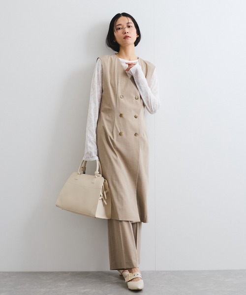 ketty(ケティ)の「梳毛合繊ジレワンピース≪手洗い可能≫(ワンピース・レディース・ブラック/ベージュ/ライトグレー・M)」の17枚目の写真